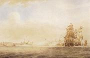 Nicholas Pocock The British Fleet oil painting artist